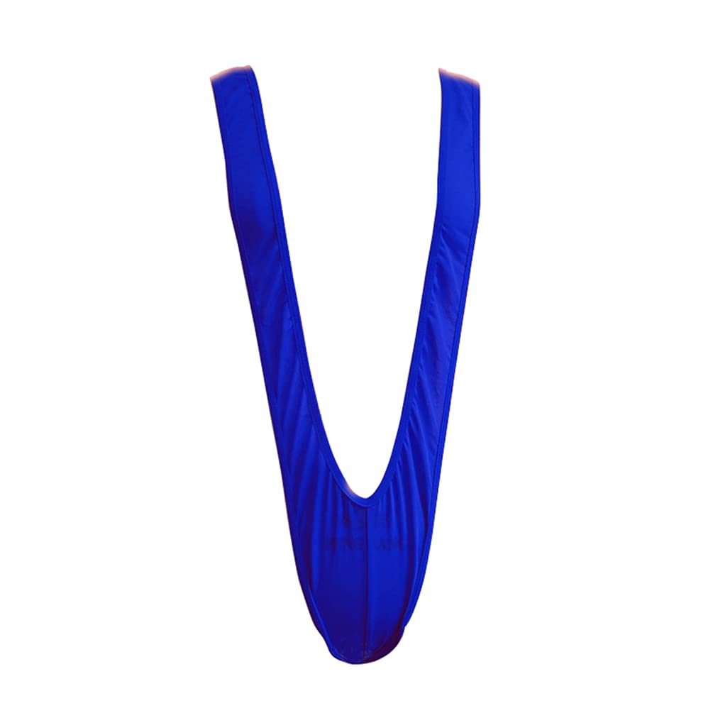Junhouse Mankini Men's Mankini Borat One-Piece V Sling Stretch Underwear Swimsuit Thong Wrestling Singlet Bodysuit Stag Party Fancy Dress Costume Suspender Strap Thongs Jockstrap Bodysuit (Blue)