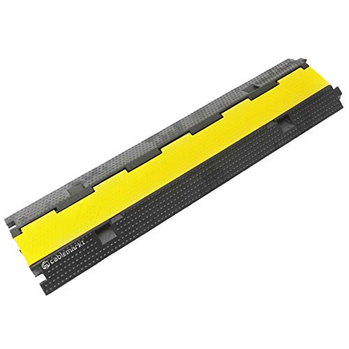 Pasacables de suelo con dos canales para cable eléctrico 98x24 cm color negro