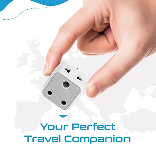 Image of Ceptics India to Australia Plug Converter - 2 in 1 China, New Zealand Adapter - Type I - CE Certified - RoHS Compliant - White - 1 Pack - Lifetime Limited Warranty