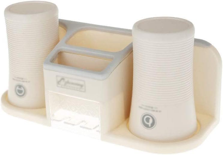 3 in 1 Toothbrush Holder Wall Mounted with 2 Cups Set with Home Dormitory Bathroom Use (Color : C) (C)