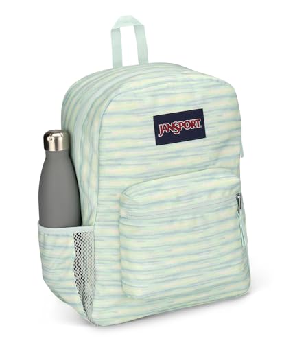 Image of JanSport Cross Town Backpack 17 inch x 12.5 inch x 6 inch - Simple Bag for Everyone with 1 Main Compartment, Front Utility Pocket - Premium Class Accessories - 70s Space Dye Fresh Mint