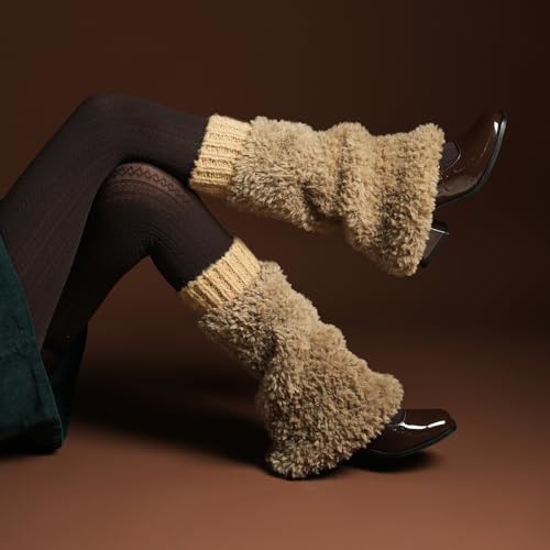 Image of Theater Women Banded Plush Ribbed Leg Warmer - Black | Soft Ribbed Knit with Contrast Band | Stretchable & Stylish | Free Size Layer