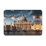WZYWHJ Felpudo antideslizante de 40,6 x 61 cm, fácil de limpiar, adecuado para puerta delantera, sala de estar, baño, basílica de San Pedro impresa