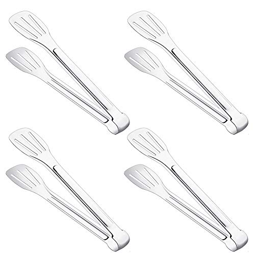 Dylan-EU 4 Pcs Pinzas de Cocina 23 cm Pinzas Barbacoa Pinzas de Acero Inoxidable para Buffet, Ensalada, Pan, Comida Frita y Horneando