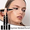 KELAV Eye Liner Noir Waterproof, Crayon Yeux Eyeliner Feutre Waterproof Tampon Eyeliner, Professional Makeup Couleur Intense Embout Ultra Tenue Longue Durée, Transpiration(Noir)