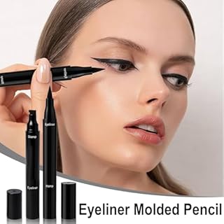 KELAV Eye Liner Noir Waterproof, Crayon Yeux Eyeliner Feutre Waterproof Tampon Eyeliner, Professional Makeup Couleur Intense Embout Ultra Tenue Longue Durée, Transpiration(Noir)