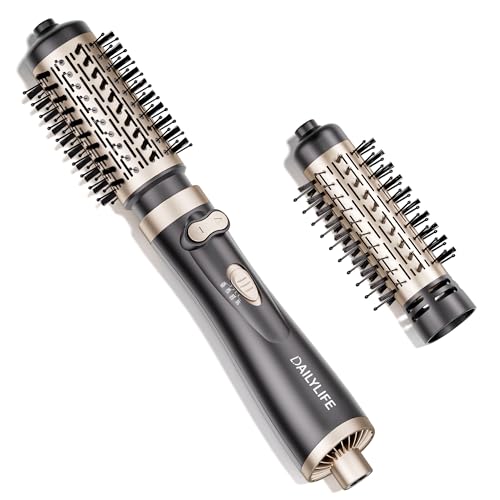 DAILYLIFE Rotating Hair Dryer Brush, Spinning Hair Dryer Brush and Hot Air Brush with 2 Brushes...