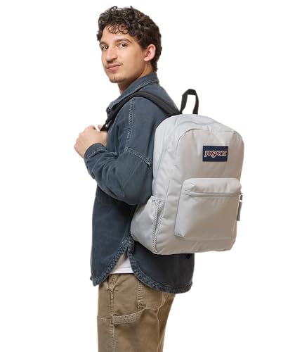 Image of JanSport Cross Town Backpack - Simple Bag for Everyone with 1 Main Compartment, Front Utility Pocket - Premium Class Accessories - Grounded Grey