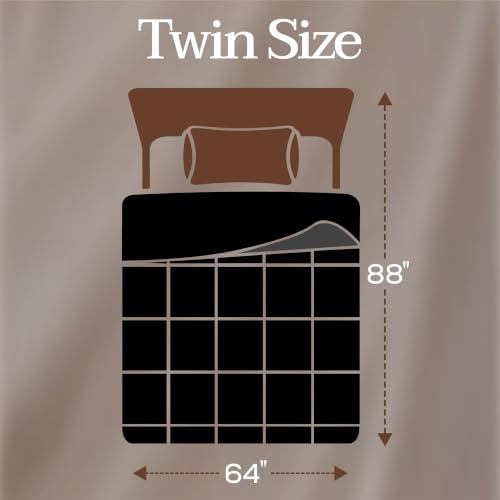 Image of Utopia Bedding Twin Comforter, Duvet Insert, Black /Grey, 64 x 88 Inches
