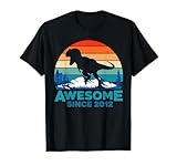 Awesome Since 2012 T-Shirt 7 Years Old Dinosaur Gift