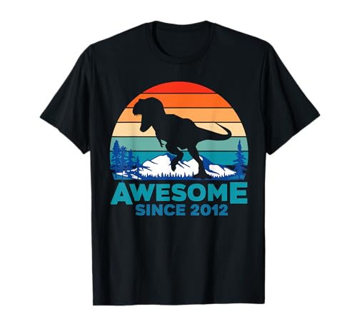 Awesome Since 2012 T-Shirt 13 Years Old Dinosaur Gift T-Shirt