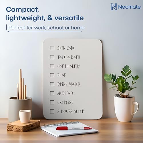 Image of Melamine Dry Erase Lap Boards | 9x12 Inch, Pack of 2 | Includes 2 Boards, 2 Markers, 1 Eraser | Portable Double-Sided Whiteboard for Kids, Students & Teachers