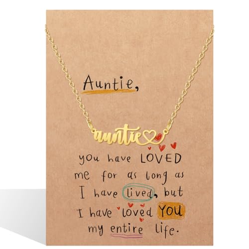 OMSEEN Auntie Gifts Necklace for Women Birthday Anniversary Appreciation Thanksgiving Day Mothers Day Christmas Gift Personalized Best Auntie Jewelry
