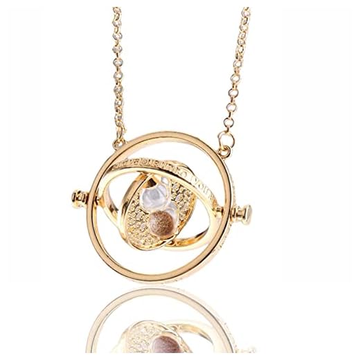 ysister Collar Harry Potter, Harry Potter Time Theme Spins, Giratiempo 360 grados, Colgante con reloj de arena, Time Turner Granger, Time Turner Collar Mágico, Colgante Harry Potter niña