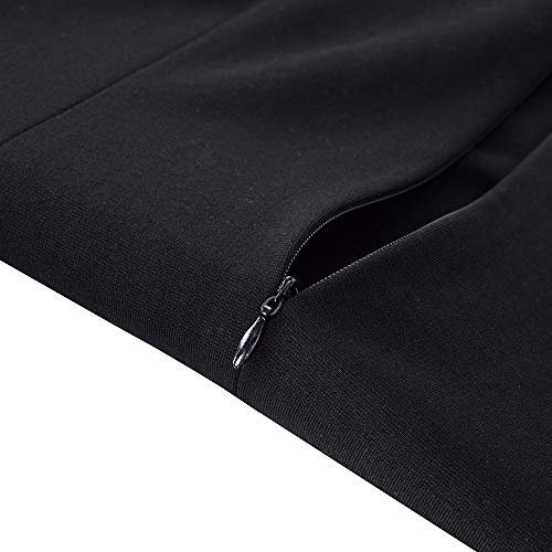 HOMEYEE Women's 3/4 Sleeve Office Wear Peplum Dress with Belt B4734