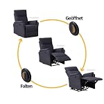 Fernsehsessel,Relaxsessel mit Liegefunktion,Liegesessel grau,Elektrischer Liegesessel Matteo, Ergonomische Design für Fernsehen, Arbeiten und Schlafen – Bild 5