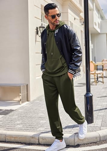 COOFANDY Sweatsuits for Men 2 Piece Tracksuit Casual Athletic Jogging Suit Hooded Set3
