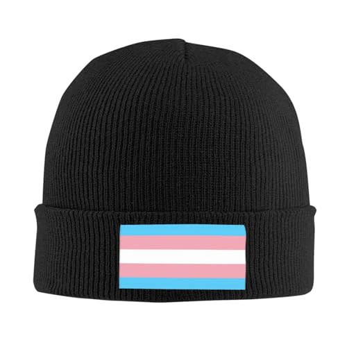 Gorro De Punto Bandera Transgénero Conciencia Trans Gorro De Invierno Cómodo Transpirable Sombrero Elastico, para Ciclismo, Esquí, Motociclismo, 56-62cm
