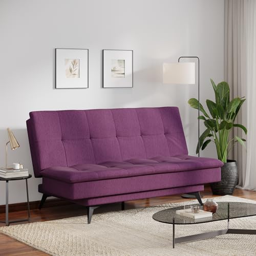 Image of Wakefit Flexia Sofa Cum Bed - Three Seater - Warpknit Series Purple