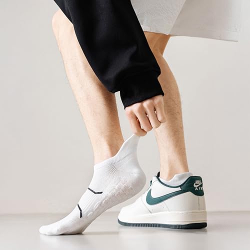 Image of MOMISY Men's Premium Cotton Cushion Ankle length Socks, (Multicolor) Pack of 5 (Free Size)