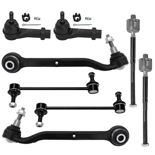 Detroit Axle - 8pc Front End Kit for 2015 2016 2017 2018 2019 2020 Ford Mustang [with Performance Package] 2 Lower Rearward Control Arms with Ball Joint 4 Inner Outer Tie Rods 2 Sway Bars Replacement