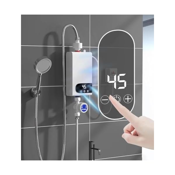 Instant Water Heater Bathroom Kitchen Wall Mounted Electric Water Heater LCD Water Heater for Bathroom Hot Water Shower and Home Kitchen Heating