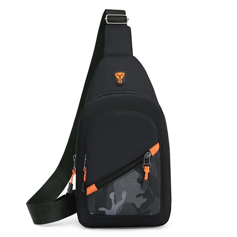 Mochila pequeña tipo bandolera negra para hombre miniatura 1