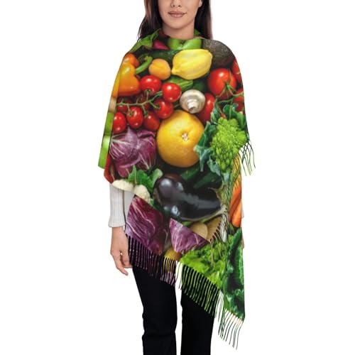 Fresh Fruits And Vegetables Print Scarfs For Women Scarf Soft Long Fashion Scarves Wrap Shawl2