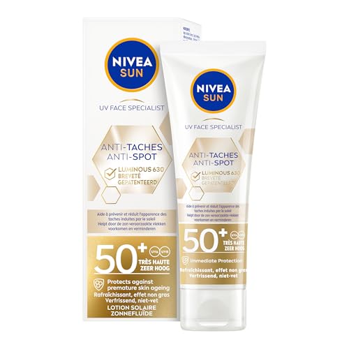 NIVEA SUN Face Luminous Anti-Spot Zonnebrand Gezicht - Gezichtscrème met SPF 50+ - Anti Pigmentvlekken Crème - Zonnecrème - Beschermt en egaliseert - 40 ml