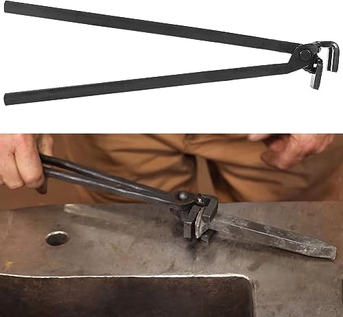 Blacksmith Tongs Quick Railroad Spike Tongs, RR Spike Head Tongs for Holding Railroad Spikes About 38.5cm (15in) Total Long
