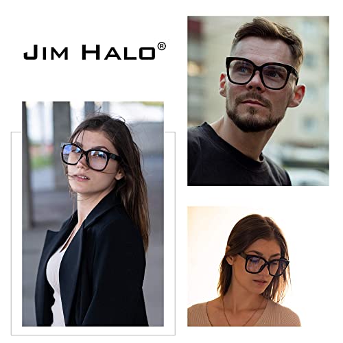 Jim Halo Blue Light Blocker Glasses for Women Oversized Square Computer Glasses Metal CP Temples Brown - Image 2
