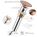 Wovier Rose Gold Bathroom Sink Faucet,Unique Design Single Handle Single Hole Brass Lavatory Vanity Faucet,Basin Mixer Tap with Supply Hose and Pop Up Drain Assembly