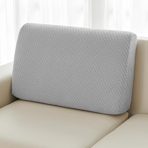 Deep Dream Backrest Cushion Covers, Sectional Couch Back Cushion Covers for Sectional Sofa, Stretch Backrest Covers for Both Left/Right Couch (1 Piece Back Covers, Light Grey)