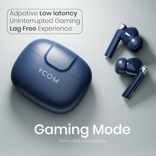 Image of Skypods True Wireless Earbuds I ENC Dual Mic I 52 Hours Playtime I Supreme Bass I 13mm Dynamic Driver I 50ms Ultra Low Latency for Smooth Gaming I Type-C Fast Charging (Blue)