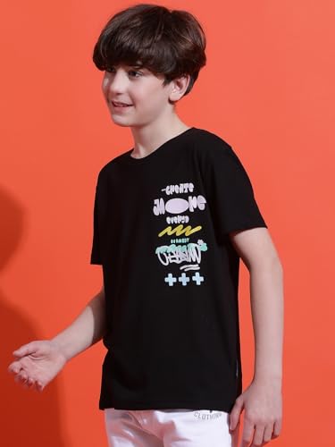 Image of Li'l Tomatoes Boys Cotton T-Shirt | Graphic Printed Half Sleeve Casual Summer Wear | Soft & Breathable | 9-16 Years