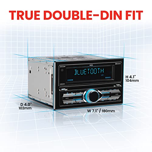 Sound Storm Laboratories DDC28B Car Audio Stereo System - Double Din Head Unit, Bluetooth Audio and Hands-Free Calling, CD Player, USB, AUX Input, Radio Receiver