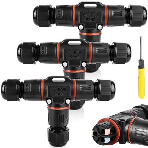 Gaouto 3-polig Wasserdicht Kabelverbinder 3 Stück