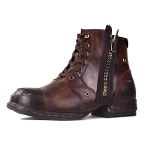 Metal Braun Chukka-Stiefel für Männer Schnürstiefel Motorrad Casual Leder Kleid Stiefelette für Männlich Mode CD-5008-8-Metal-Brown-DE-R