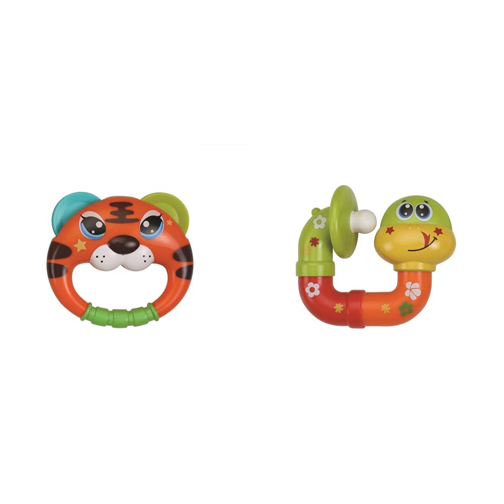 Luvlap Tiger Rattle for Baby, Multicolor and 18559 Snake Rattle for Baby, Multicolor