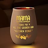 Surhik Muttertagsgeschenk für Mama, Windlicht mit Blumenmuster, Muttertagsgeschenke für Mama Oma Frauen,Personalisiert Geschenk Muttertag zum Geburtstag Weihnachten