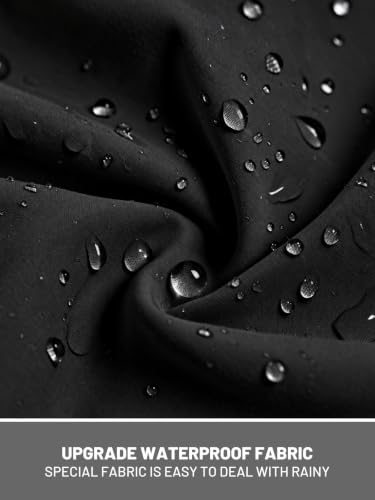 PITINAN Light Rain Jacket Black Raincoat for Women Waterproof Jackets For Women with Hood Lightweight and Portable Rain Coat M — view 3