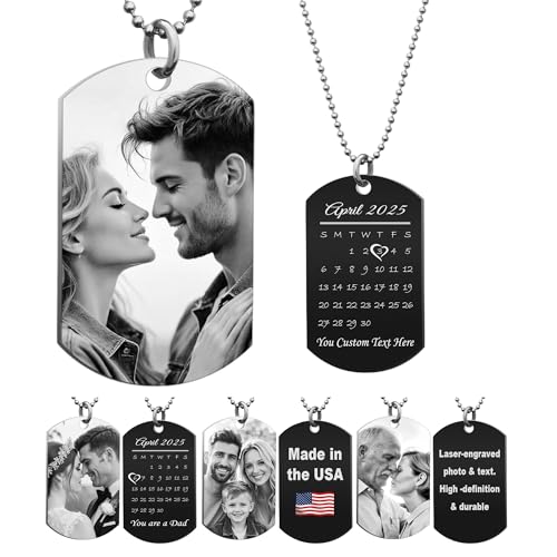 Queenberry Gifts for Father's Day Anniversary Picture Necklace Personalized Photo...