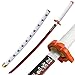 Generic Demon Slayer Anime Samurai Cosplay Spada,Rengoku Kyoujurou,Lama di Legno Katana,103CM,Uso per Giochi di Ruolo e Raccolta