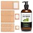 38 Pcs Castor Oil Patches Set(16oz/473ml), Castor Oil Organic Cold Pressed Glass Bottle, Self-Adhesive Cotton Castor Oil Pack Wrap for Belly Button Stomach Waist Neck Arm Leg Chest Knee