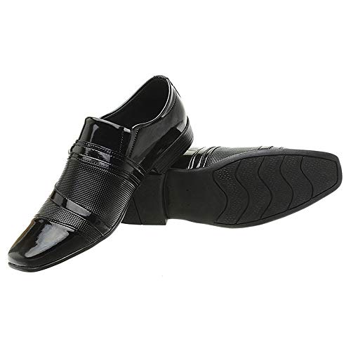 Sapato Social Masculino Couro Envernizado SanLorenzo Verniz 4 Cor:Preto;Tamanho:44
