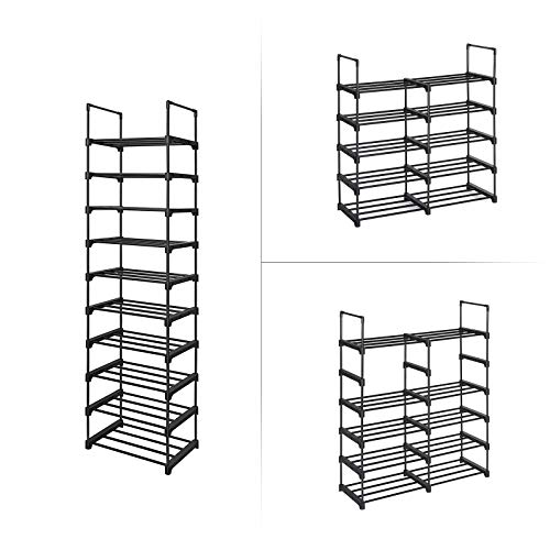SONGMICS schoenenrek met 10 planken, groot metalen schoenenrek, doe-het-zelf, standplank, ruimtebesparend… - Image 6
