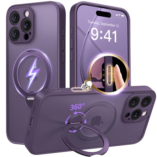 GolbinBox 360°��]���C�X�^���h iPhone 16 Pro�p �P�[�X [MagSafe�Ή�]�A[�J�����t���ی�] [16�t�B�[�g�̌R�p�����ɑ΂���ی�]�A�X�����������}�b�g�t�H���P�[�X�A�f�B�[�v�p�[�v��