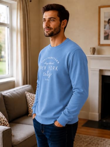 Image of Mack Jonney Men's Printed Fleece Sweatshirt|Full Sleeve Round Neck Winter Sweatshirt for Casual Wear|Travel|Gym & Everyday Style-mj-403