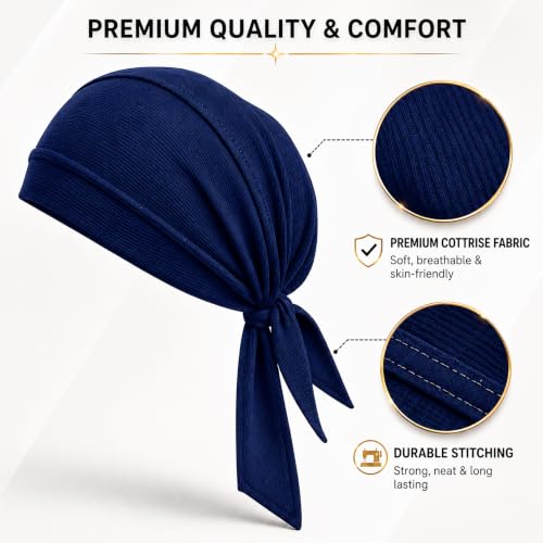 Image of GG BAI Cottrise Sikh Religious Patka Headwear Sweat Wicking Doo Rag Cooling Dew Rag Helmet Liner Hat Large Motorcycle Head Wrap Bandana Skull Caps for Men and Women