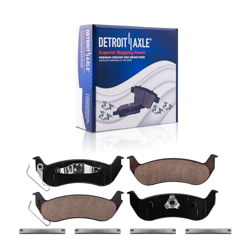 Image of Detroit Axle - Brake Pads for Mercury Grand Marquis Marauder Ford Crown Victoria Lincoln Town Car, Ceramic Brake Pads 2003 2004 2005 2006 2007 2008 2009 2010 2011 Front & Rear Replacement